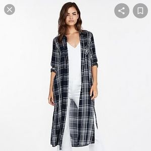 Express plaid duster - XS